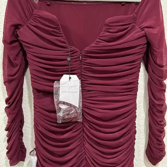 Dress the population Ruched Bodycon Dress women’s size large - Picture 11 of 12